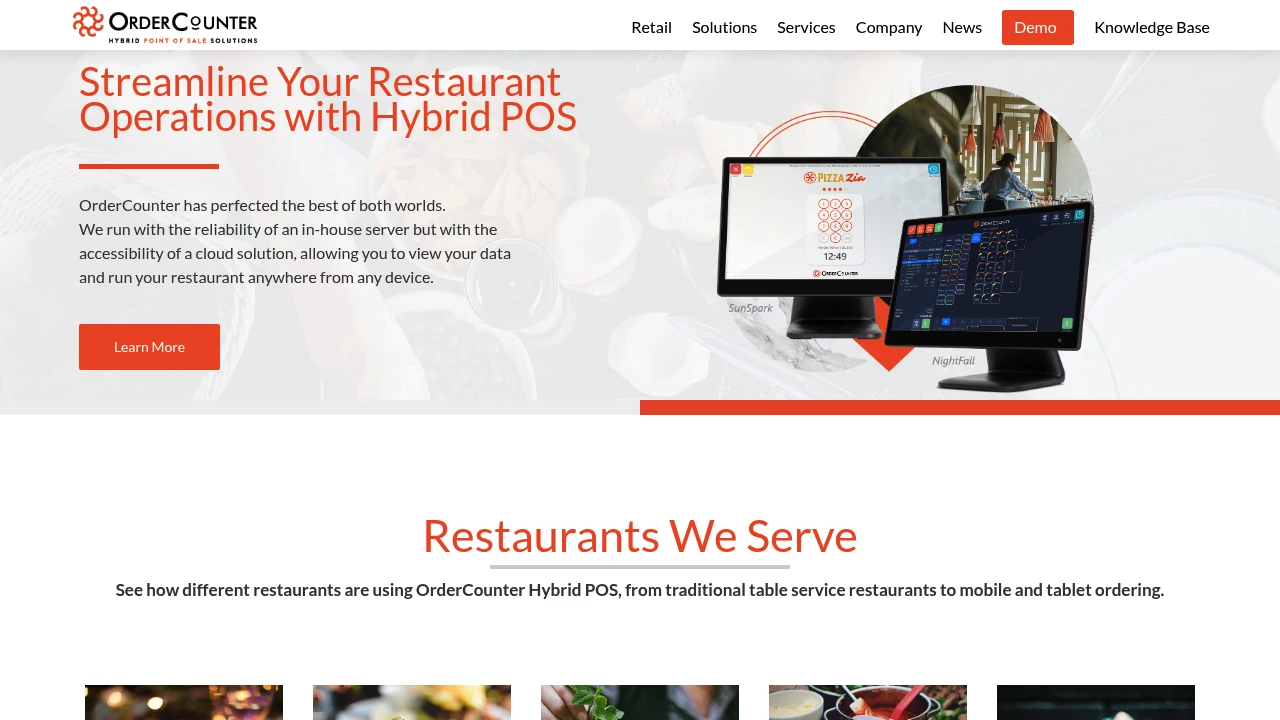 Screenshot of OrderCounter website