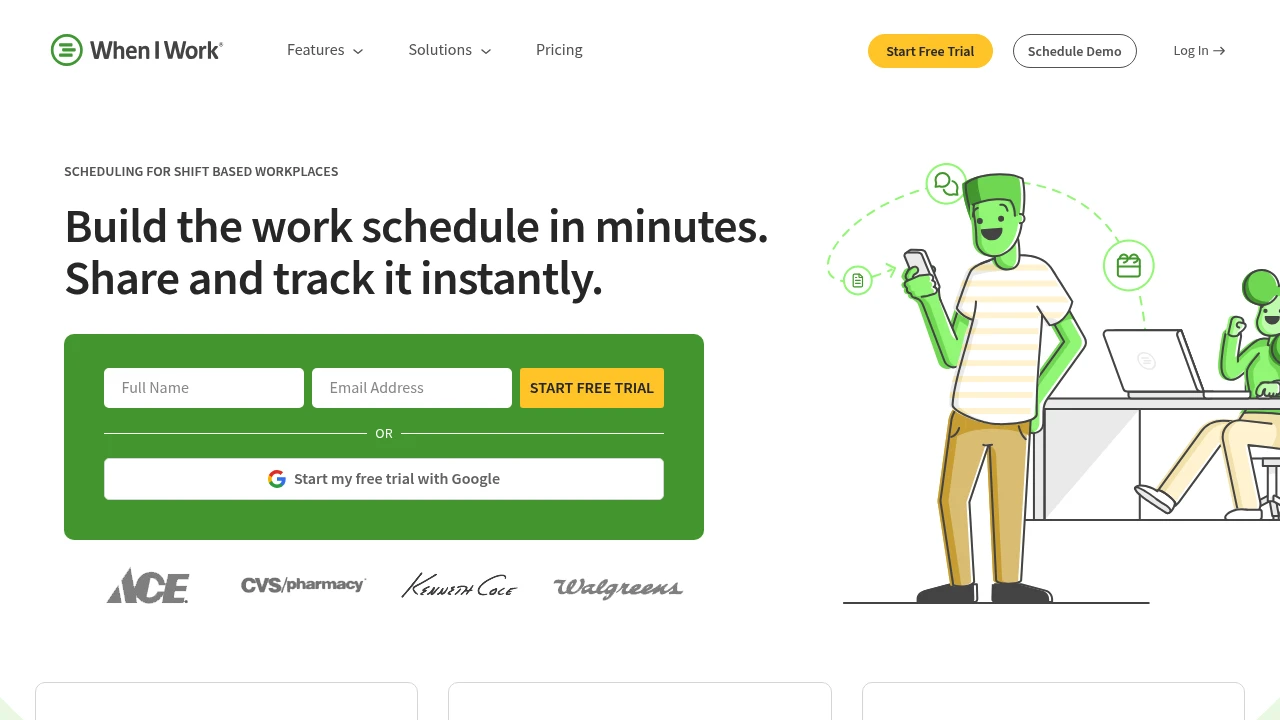 Screenshot of When I Work website