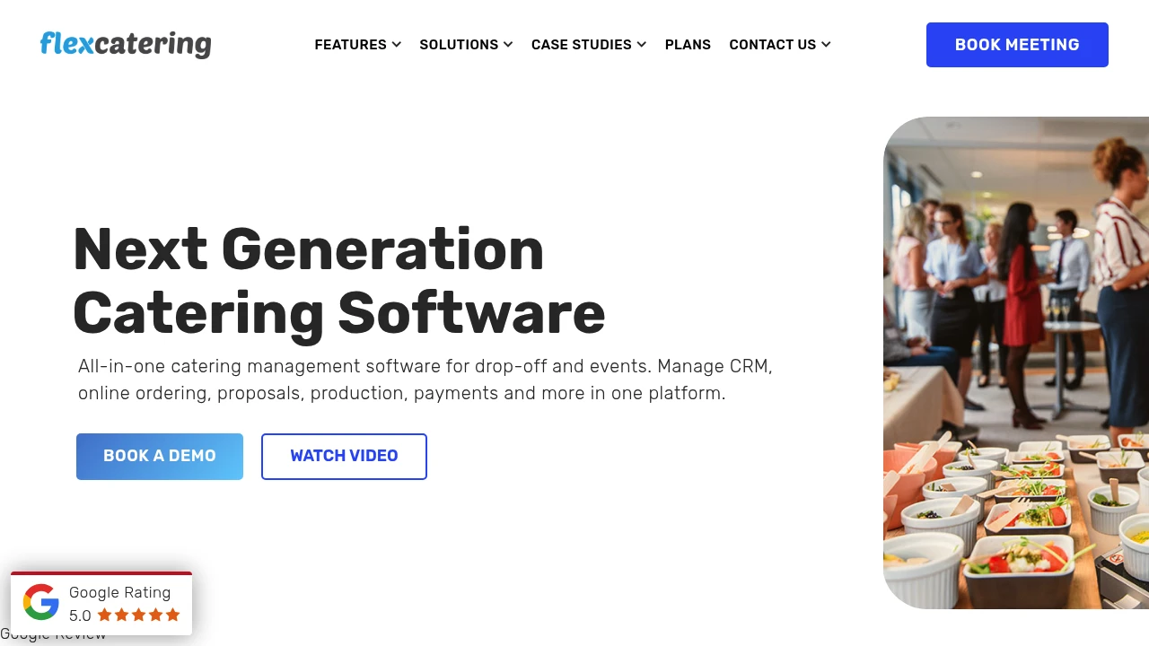 Screenshot of Flex Catering website