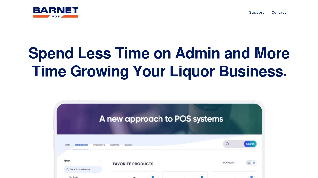 Screenshot of BarnetPOS website
