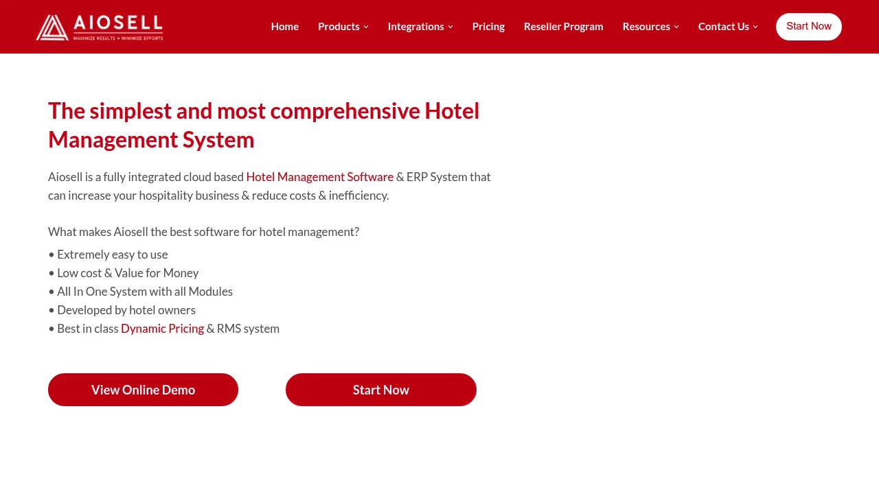 Screenshot of Aiosell Technologies website
