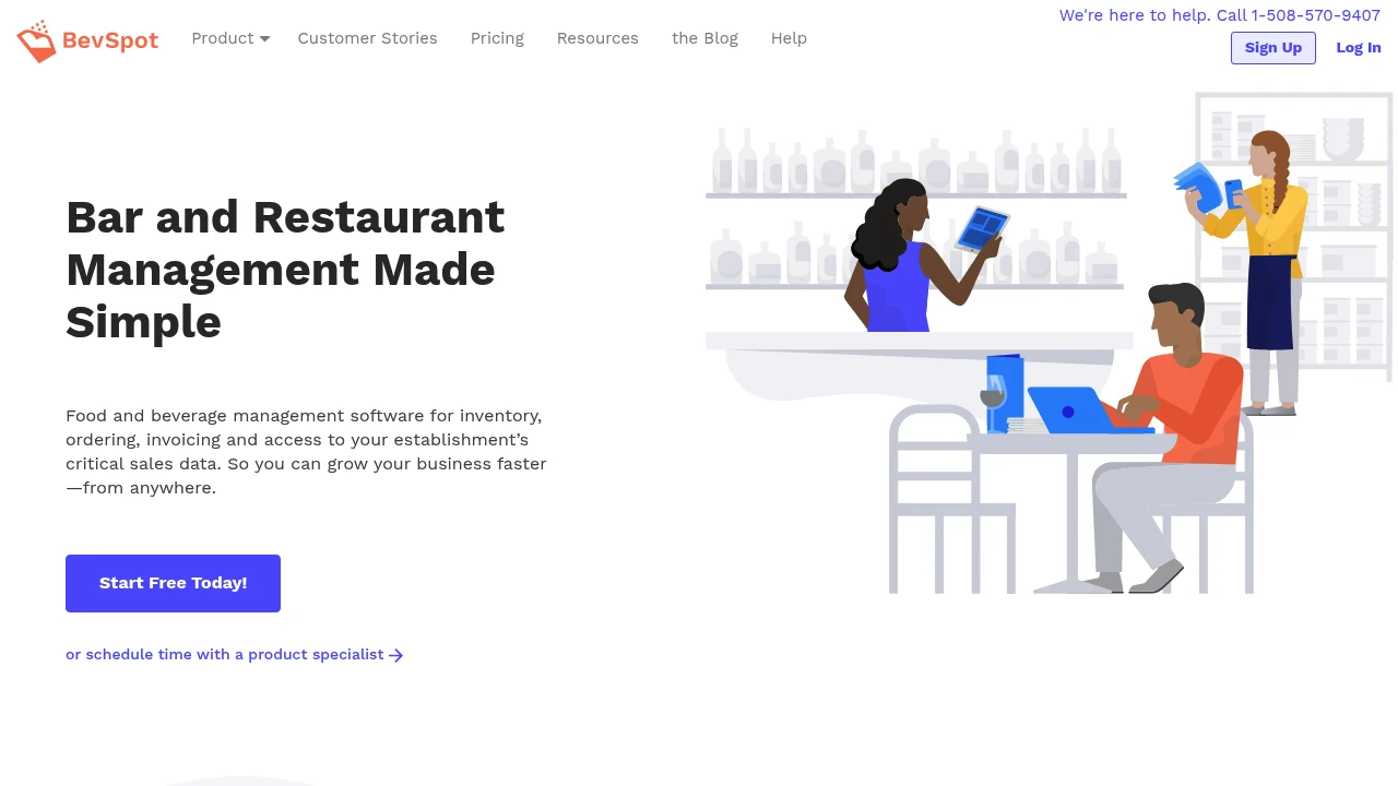 Screenshot of BevSpot website