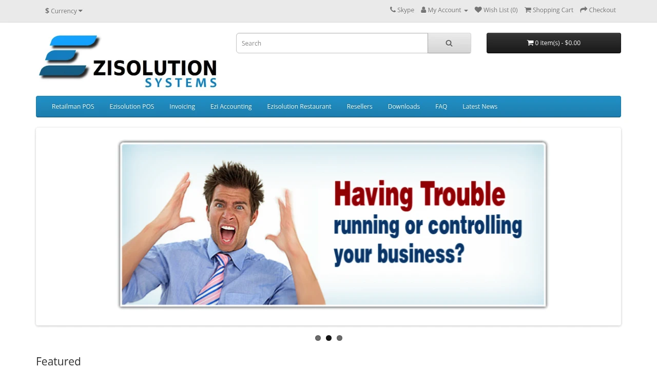 Screenshot of Ezisolution website