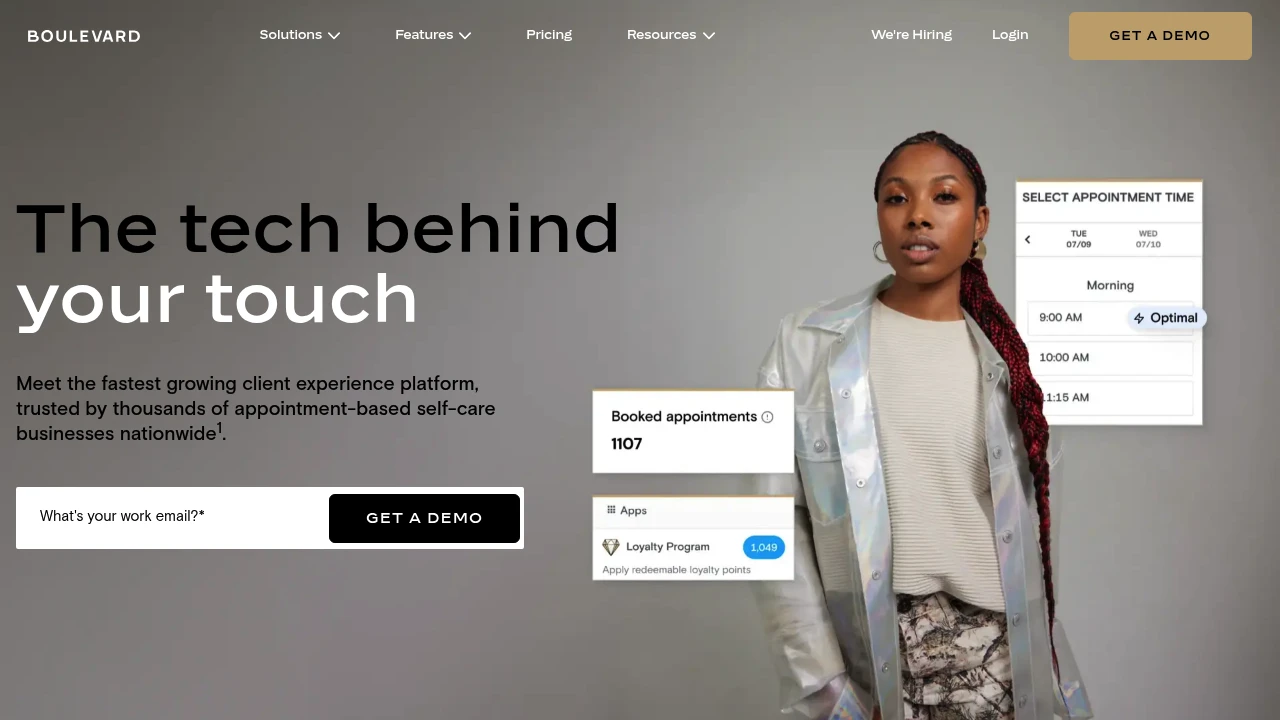 Screenshot of Boulevard website