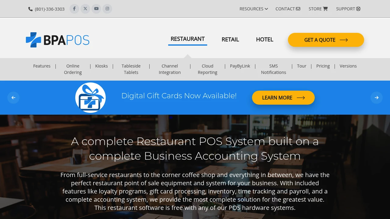 Screenshot of BPA POS website
