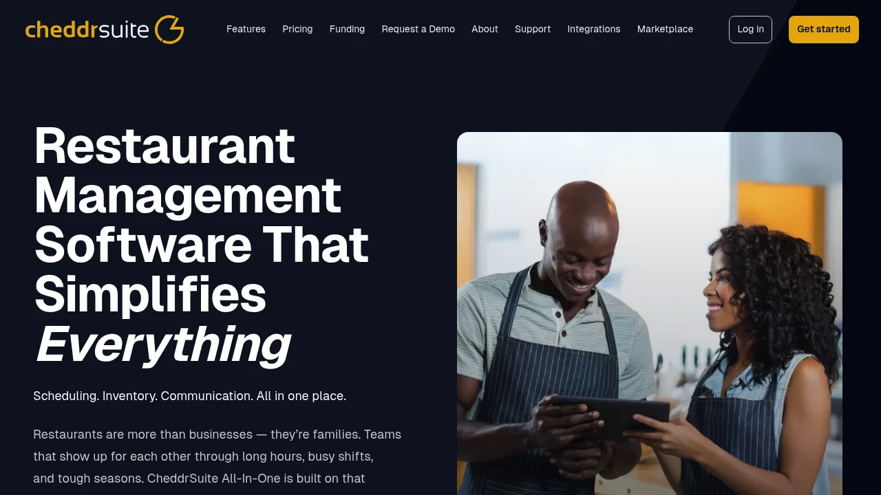 Screenshot of CheddrSuite website