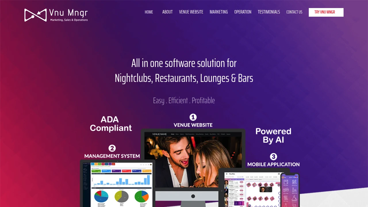 Screenshot of Vnu Mngr website