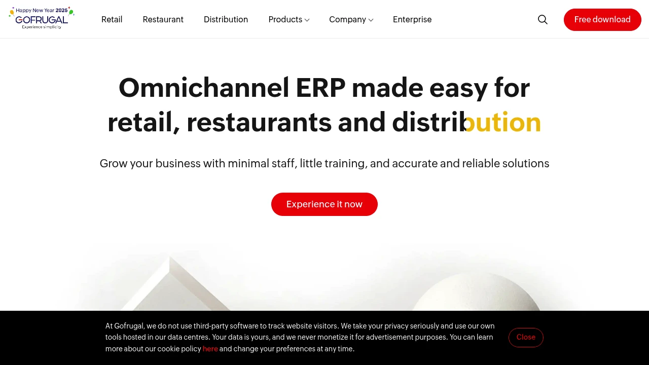 Screenshot of Gofrugal website