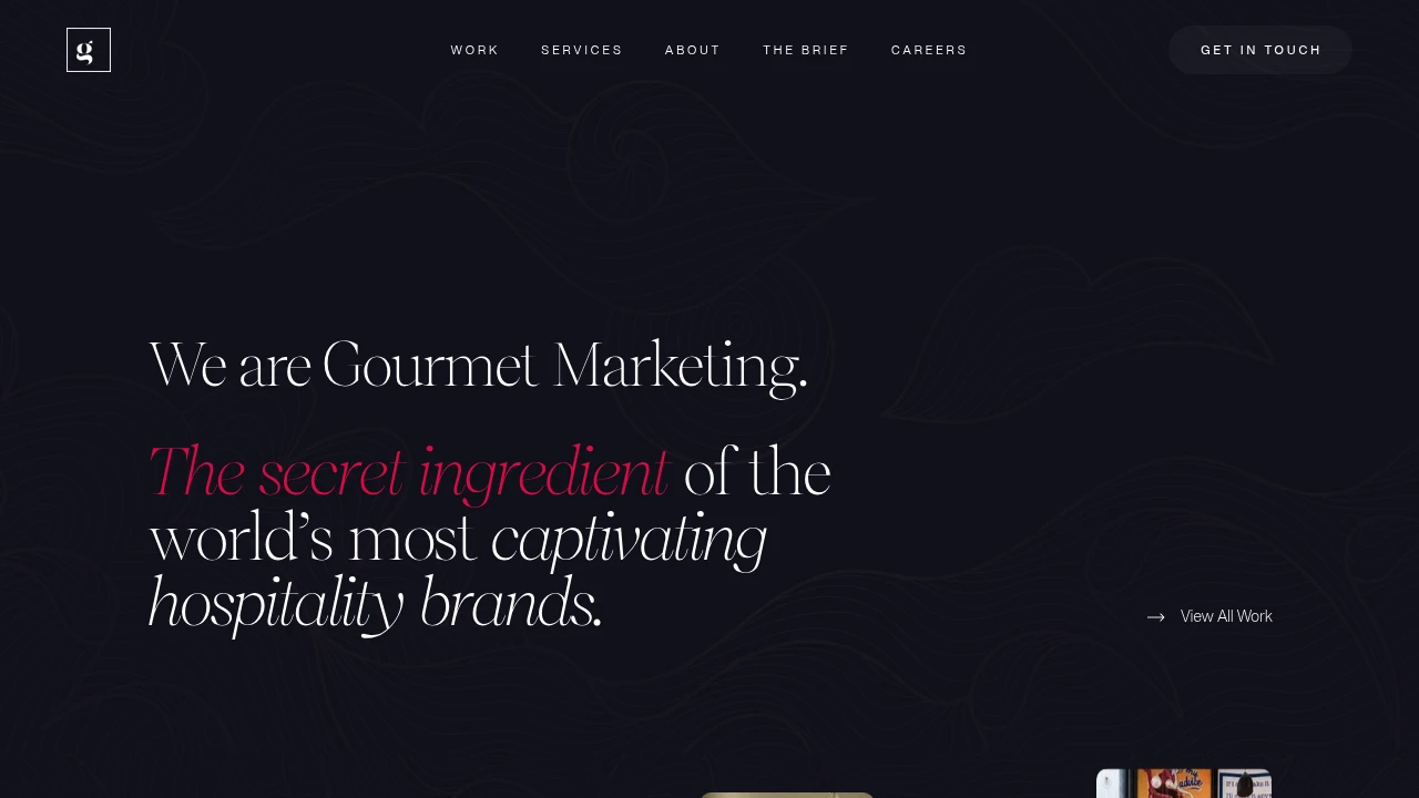 Screenshot of Gourmet Marketing website