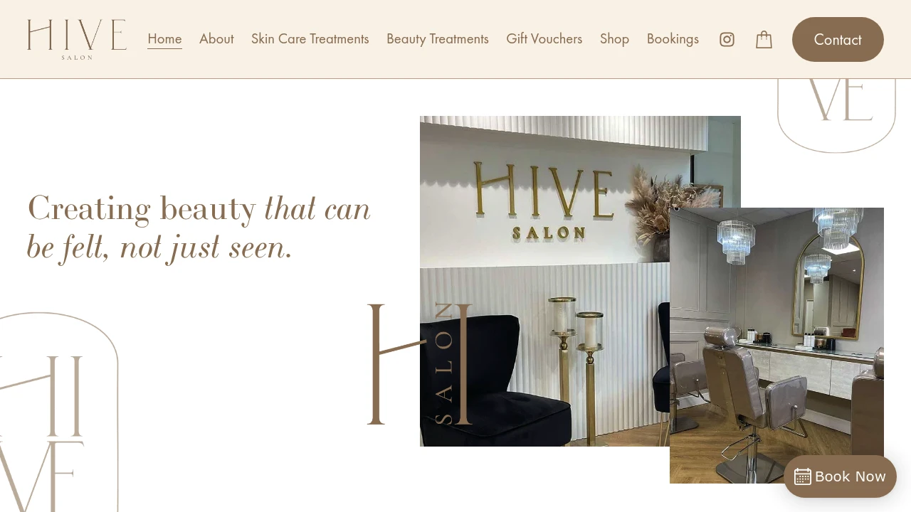 Screenshot of Hive Salon Software website