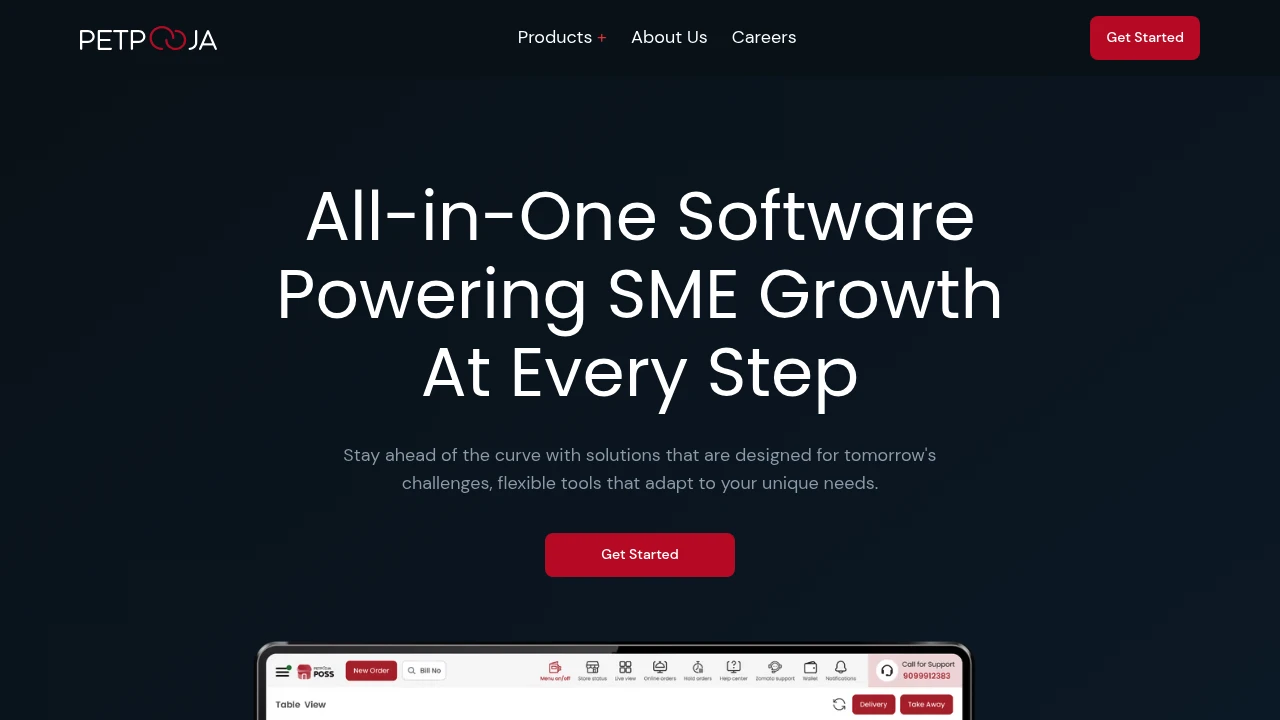 Screenshot of Petpooja website