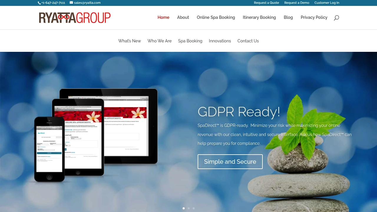 Screenshot of Ryatta Group website