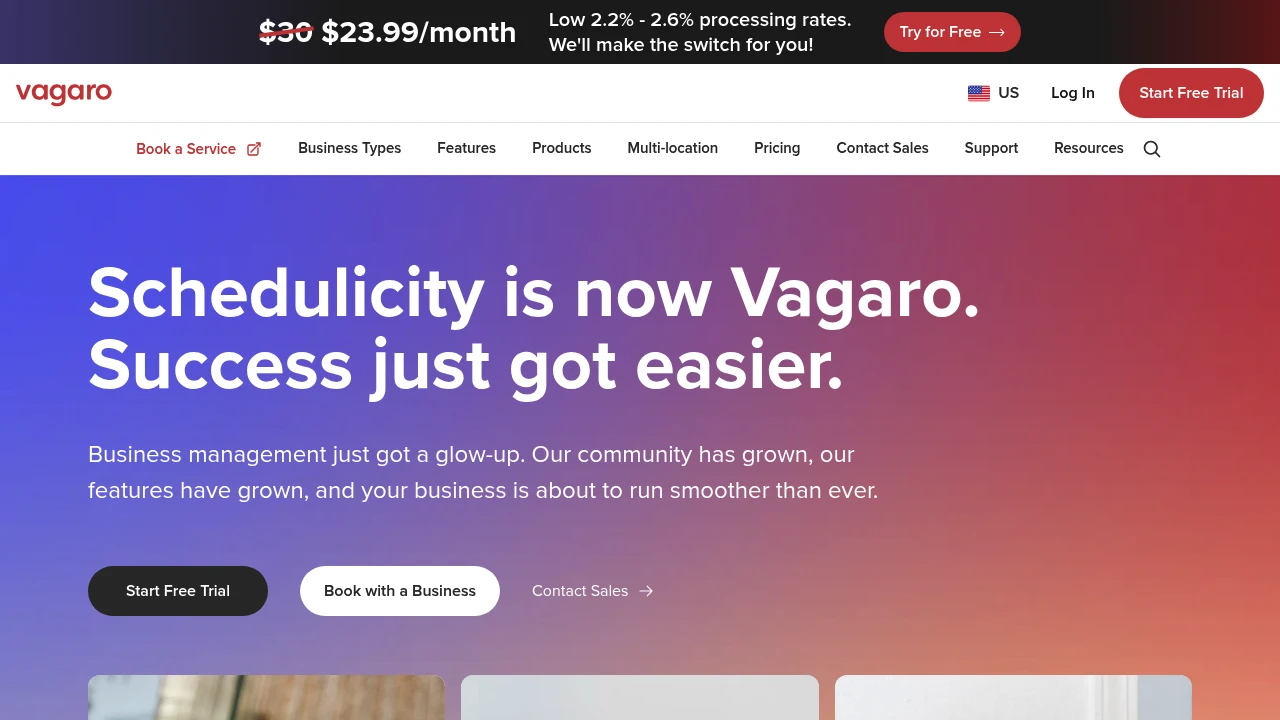 Screenshot of Schedulicity website
