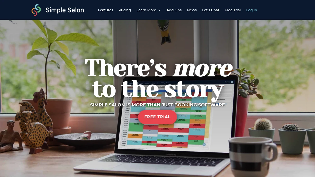 Screenshot of Simple Salon website