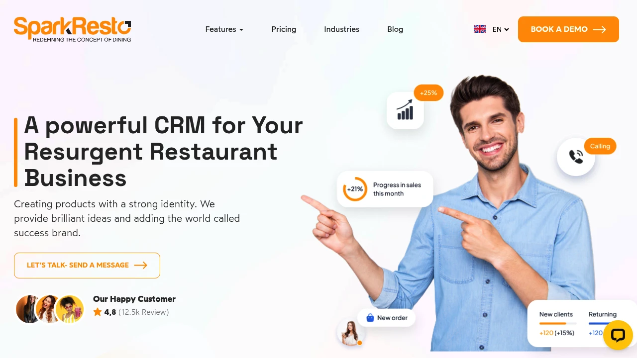 Screenshot of SparkResto website