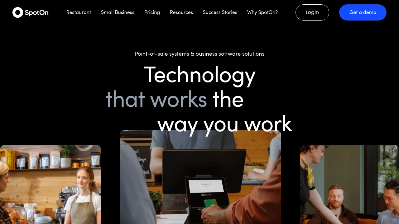 Screenshot of SpotOn website