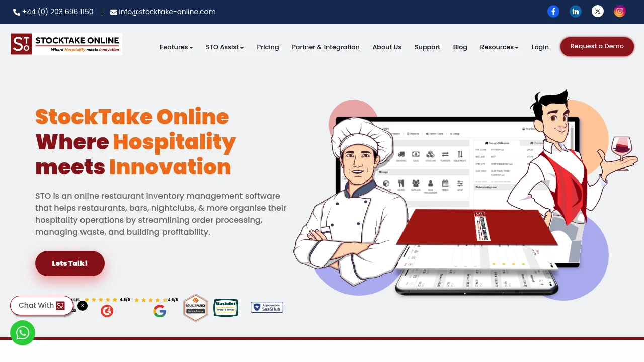 Screenshot of Stocktake Online website