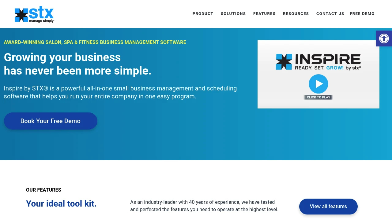 Screenshot of STX website