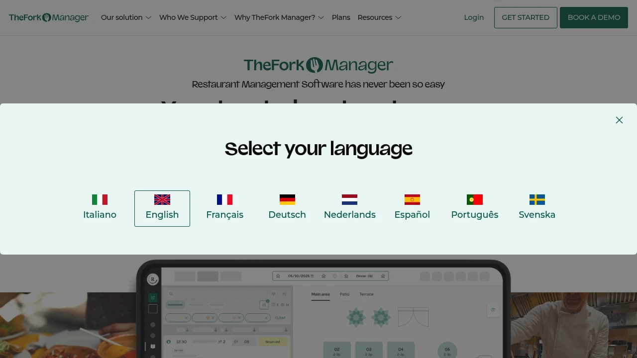 Screenshot of The Fork Manager website