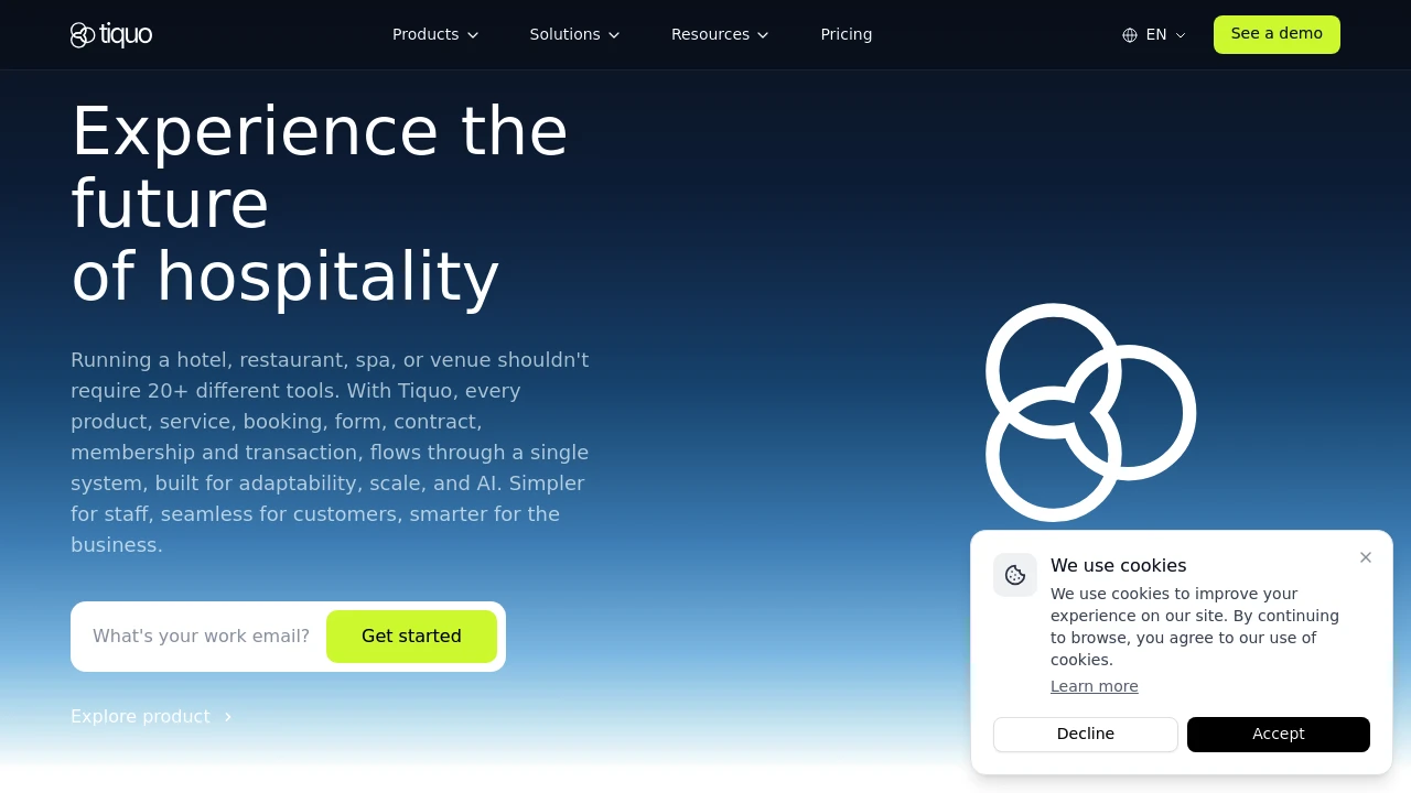 Screenshot of Tiquo website