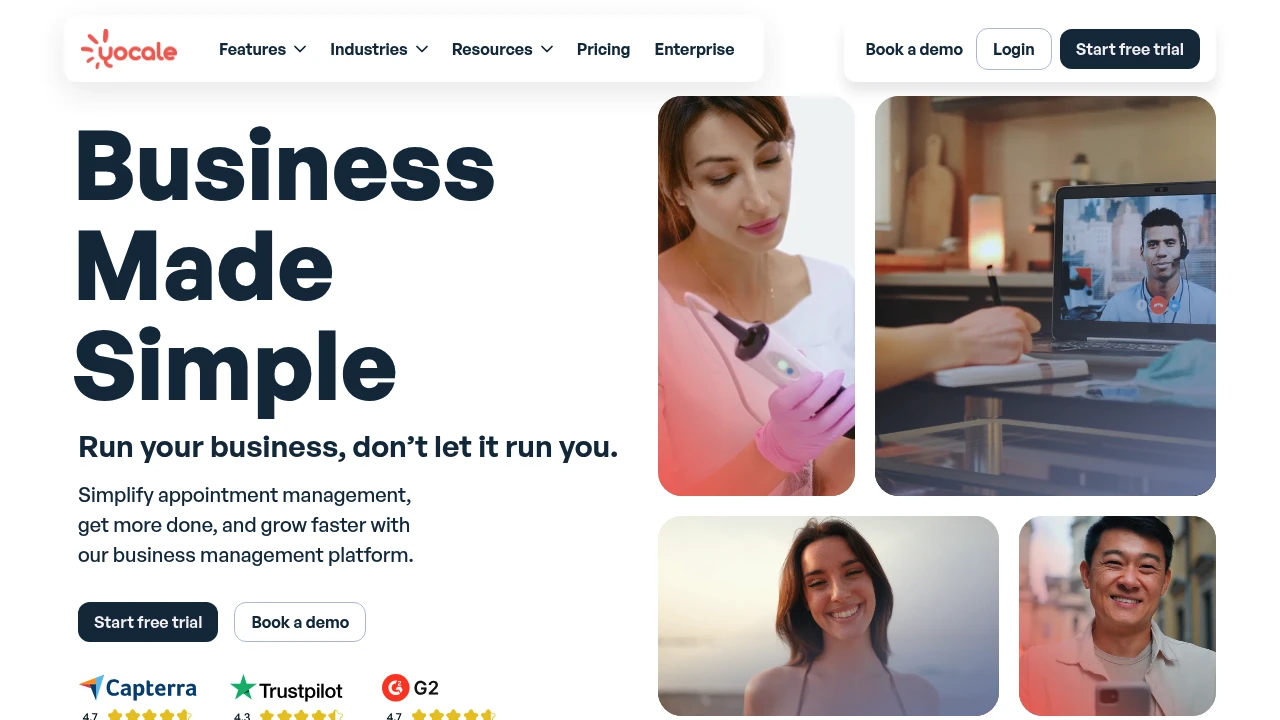 Screenshot of Yocale website